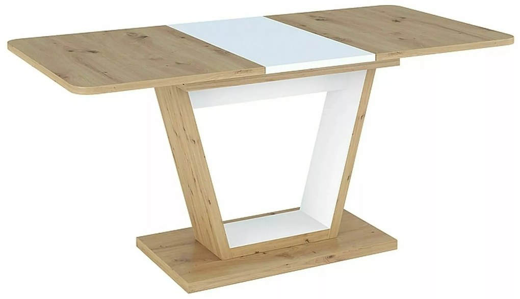 Jedálenský rozťahovací stôl 120/160 cm Nigel biely/dub artisan
