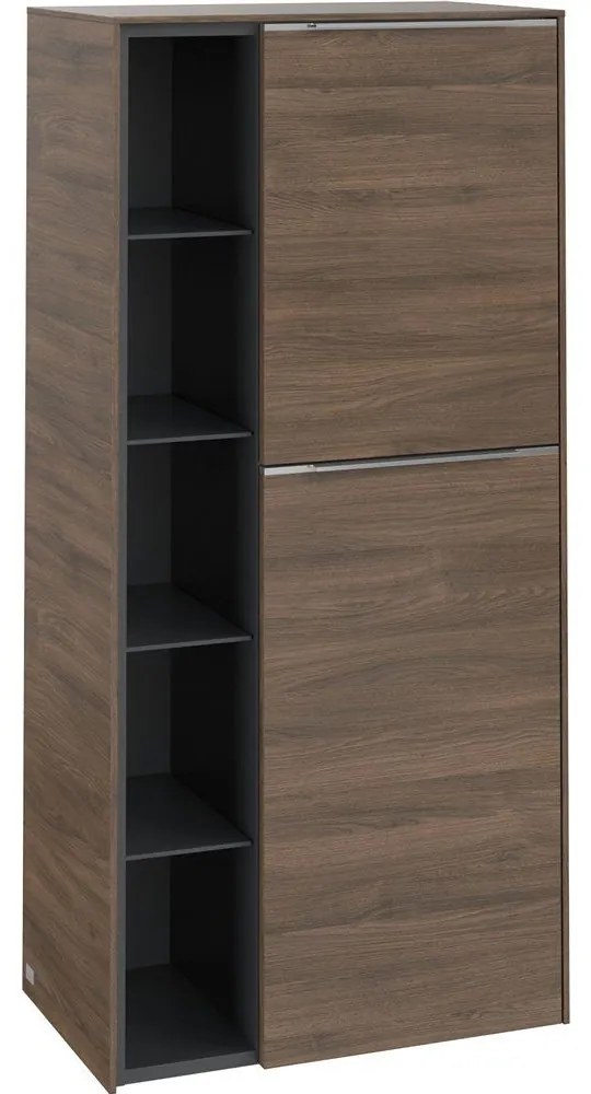 VILLEROY & BOCH Subway 3.0 závesná prostredná skrinka, 2 dvierka + 1 priehradka, pánty vpravo, 574 x 362 x 1200 mm, Arizona Oak, C59900VH
