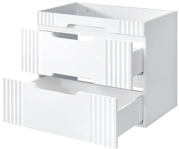 Kúpeľňová skrinka Fiji so zápustným umývadlom 100 cm biela/dub pobrežie evokujúce