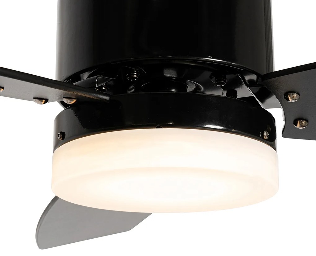 Vonkajší stropný ventilátor čierny 91,3 cm vrátane LED stmievateľný s diaľkovým ovládaním IP44 - Toledo