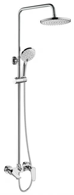 Invena Dokos, nástenná vaňová batéria so sprchovou sadou s dažďovou hlavovou sprchou O20 cm, chrómová, INV-AU-19-B01-V