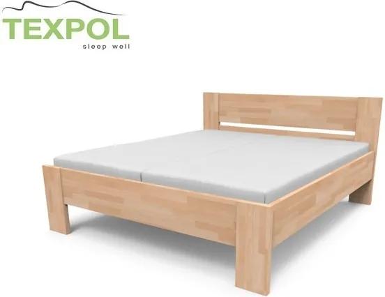 TEXPOL Manželská masívna posteľ NIKOLETA - plné čelo Veľkosť: 200 x 140 cm, Materiál: BUK morenie čerešňa