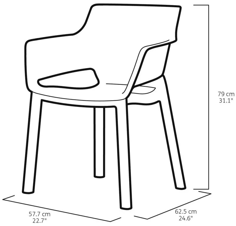 KETER ELISA Záhradná stolička, 57,7 x 62,5 x 79 cm, cappuccino 17209499