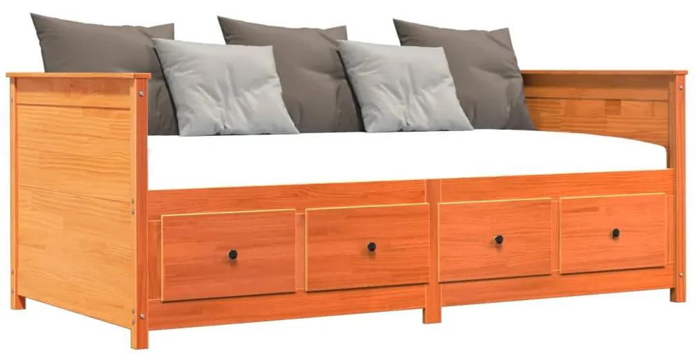 Denná posteľ voskovo hnedá 90x200 cm borovicový masív 844438