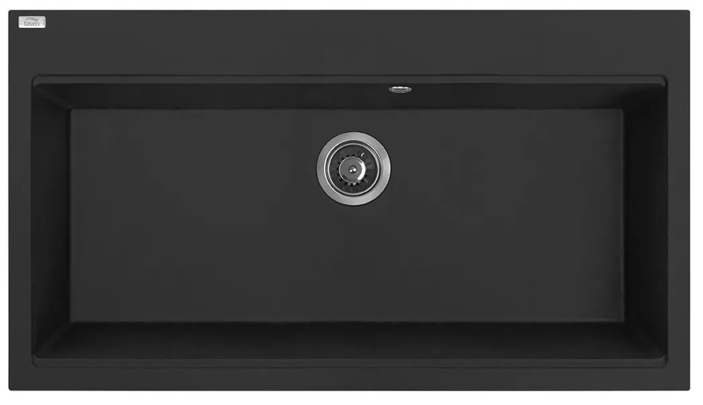Laveo Tau, 1-komorový granitový drez 900x500x215 mm, čierna, LAV-SBT_B109