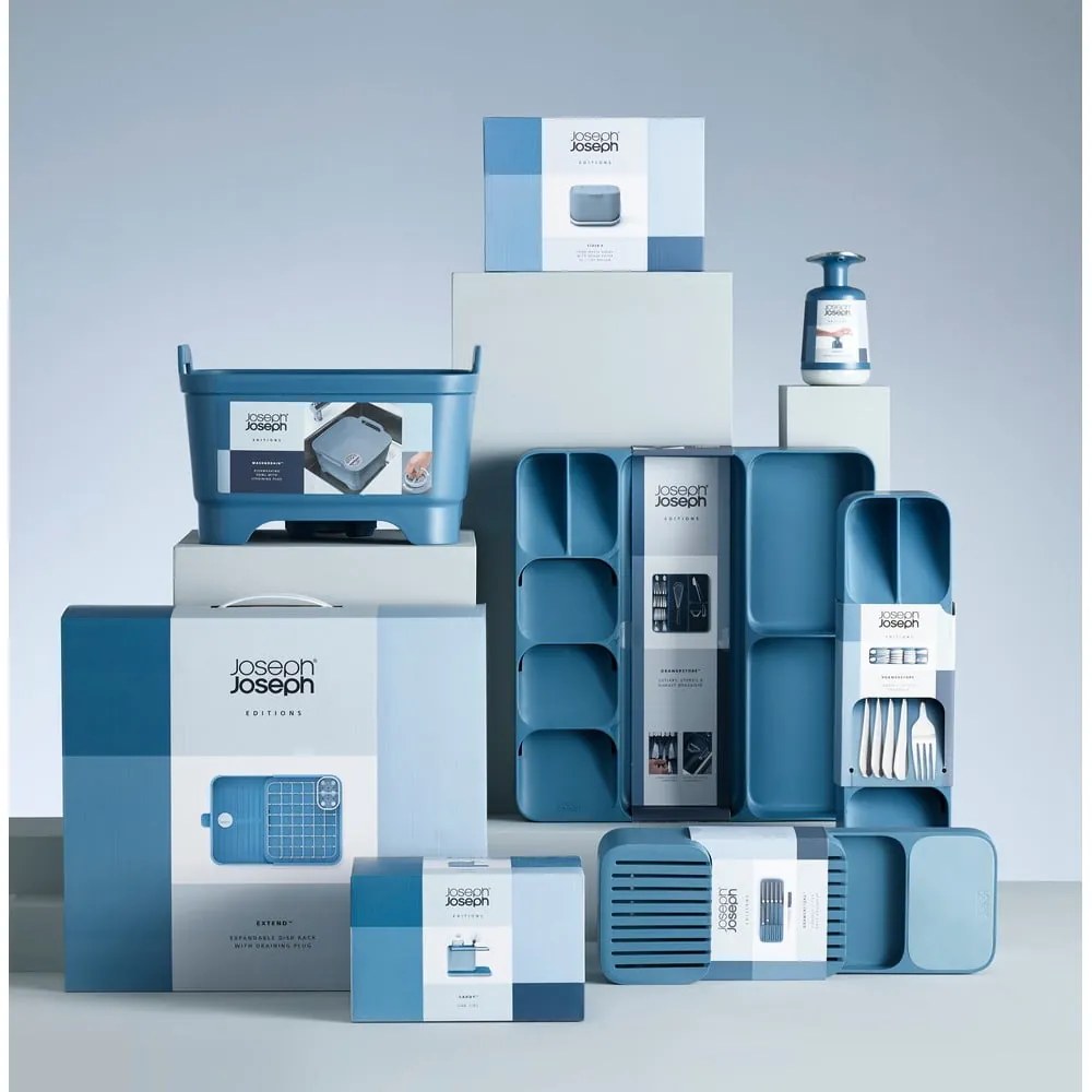 Modrý kuchynský organizér do zásuvky Joseph Joseph DrawerStore Compact Sky