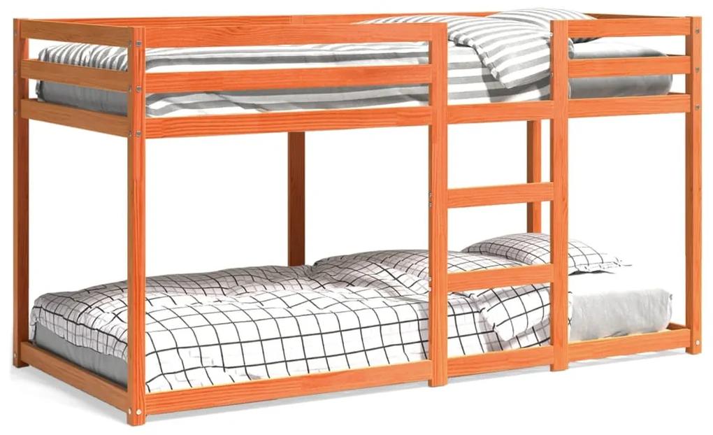 Poschodová posteľ voskovo hnedá 90x200 cm borovicový masív 3214874