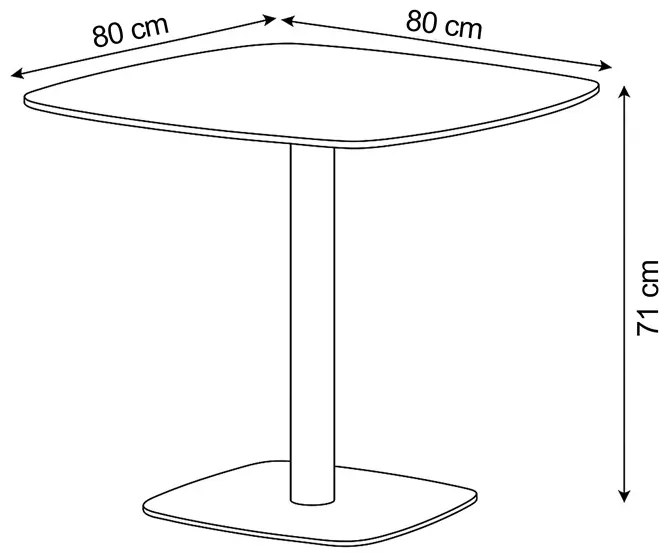 Autronic BONTEC Jedálenský stôl 80x80cm, mdf, dub, DT-X7117 OAK Farba: Hnedá
