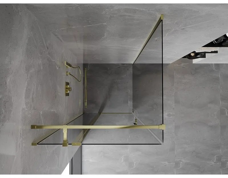 Mexen Mist T, sprchový kút s krídlovými dverami, 95 x 95 cm, 8mm číre sklo, zlatý lesklý profil, 8A4T-095-095-50-00