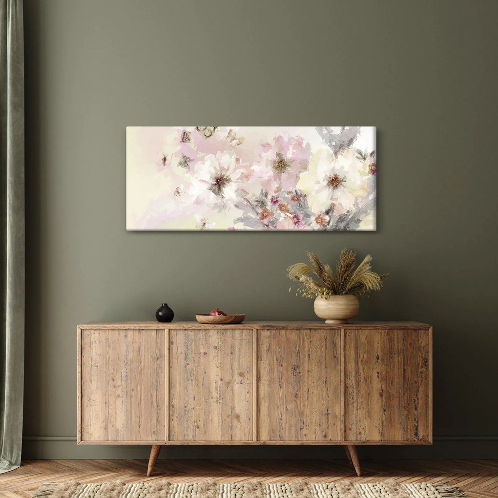 Obraz - Kvety, maľba (120x50 cm)