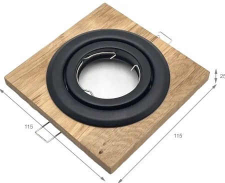 Podhľadové svietidlo TOBBY 1xGU10/20W/230V 11,5x11,5 cm dub/čierna