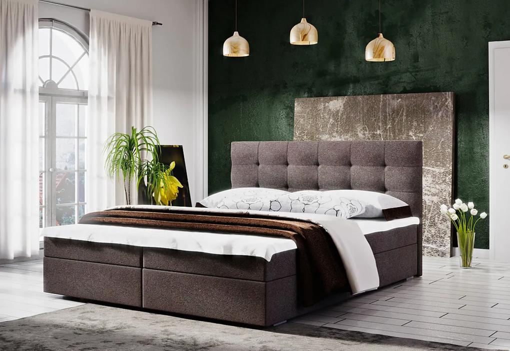 Čalúnená posteľ LAKE 2 + rošt + matrac + topper, 160x200, Cosmic 160