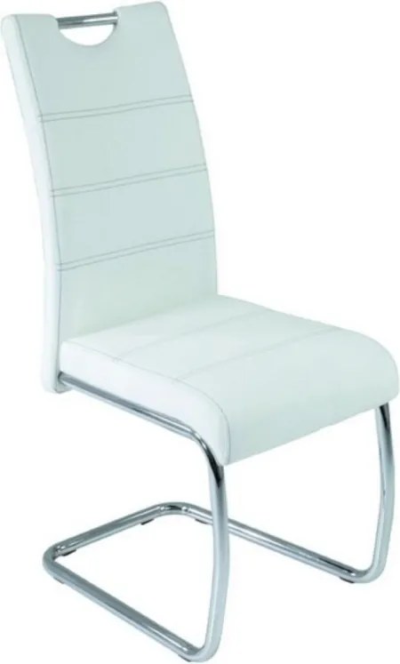 Jedálenská stolička Flora, biela ekokoža