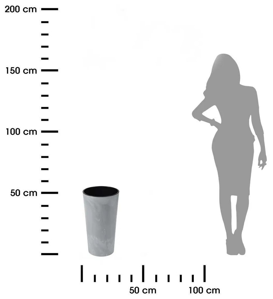 PLASTOVÝ KVETINÁČ URBANIKA 46X25 CM IMITÁCIA BETÓNU SIVÁ