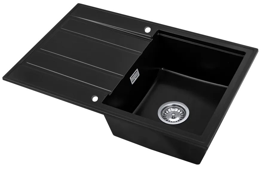 Gamma Modern 8050, 1-komorový granitový drez 790x500x210 mm, čierna, GMA-ZM-8050-BK