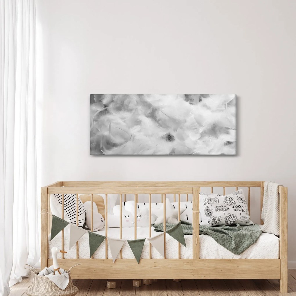 Obraz - Oblaky perie (120x50 cm)