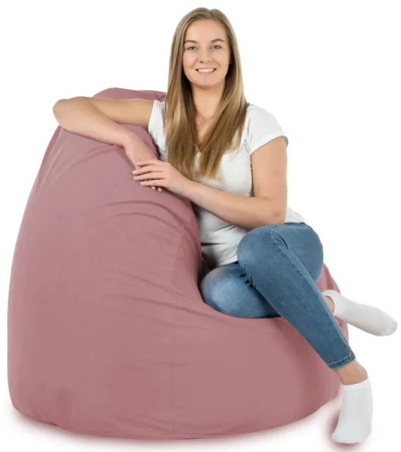 Plyšový sedací vak SAKO Pudrovo ružový