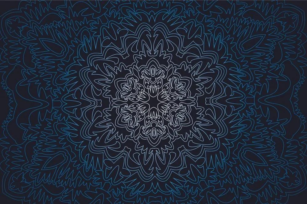 Tapeta ornamentálna Mandala na čiernom pozadí - 300x200