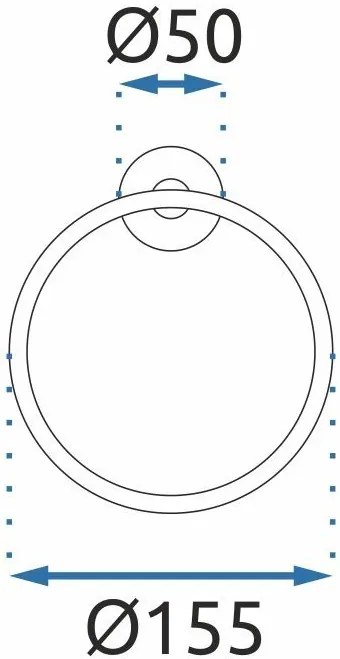 Rea Mist 05, okrúhly prsteňový vešiak na uterák 332915, oceľová, REA-06903