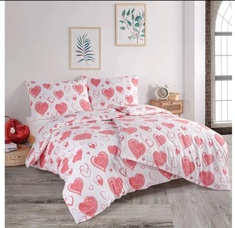 Bavlnené obliečky Pink Love 140x200/70x90 cm