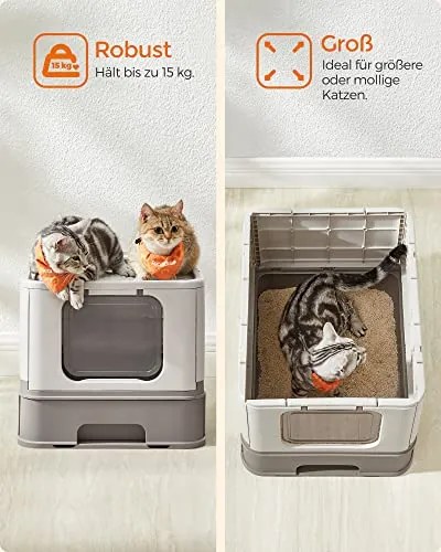 Feandrea Mačacia toaleta plastová Tuva, sivá