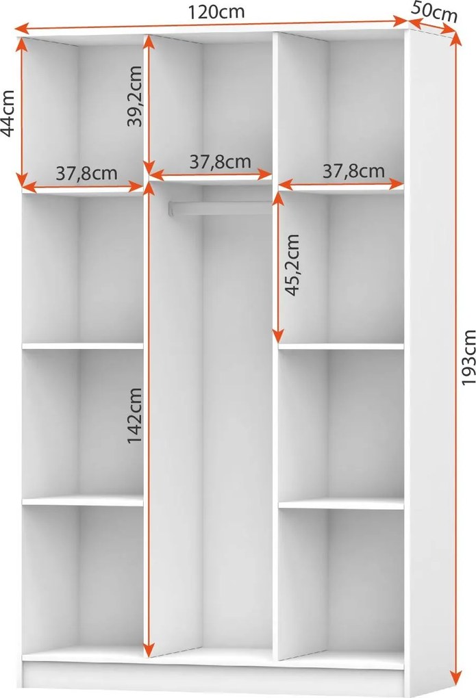 Šatníková skriňa SCOUT 2 - biela (viac variant)