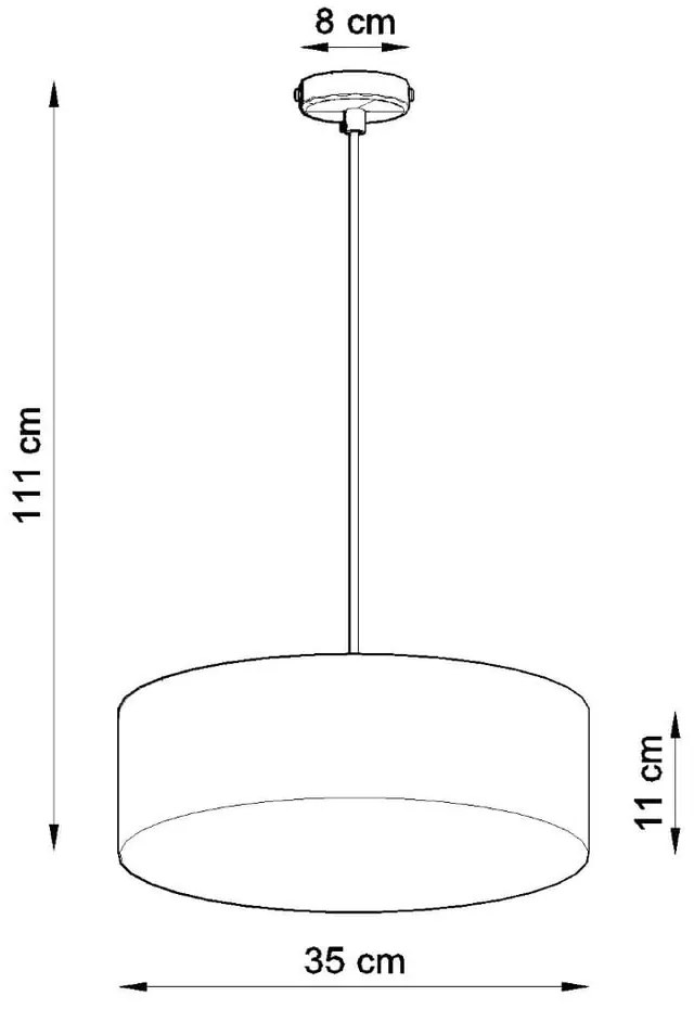 Sivé závesné svietidlo ø 35 cm Atis – Sollux