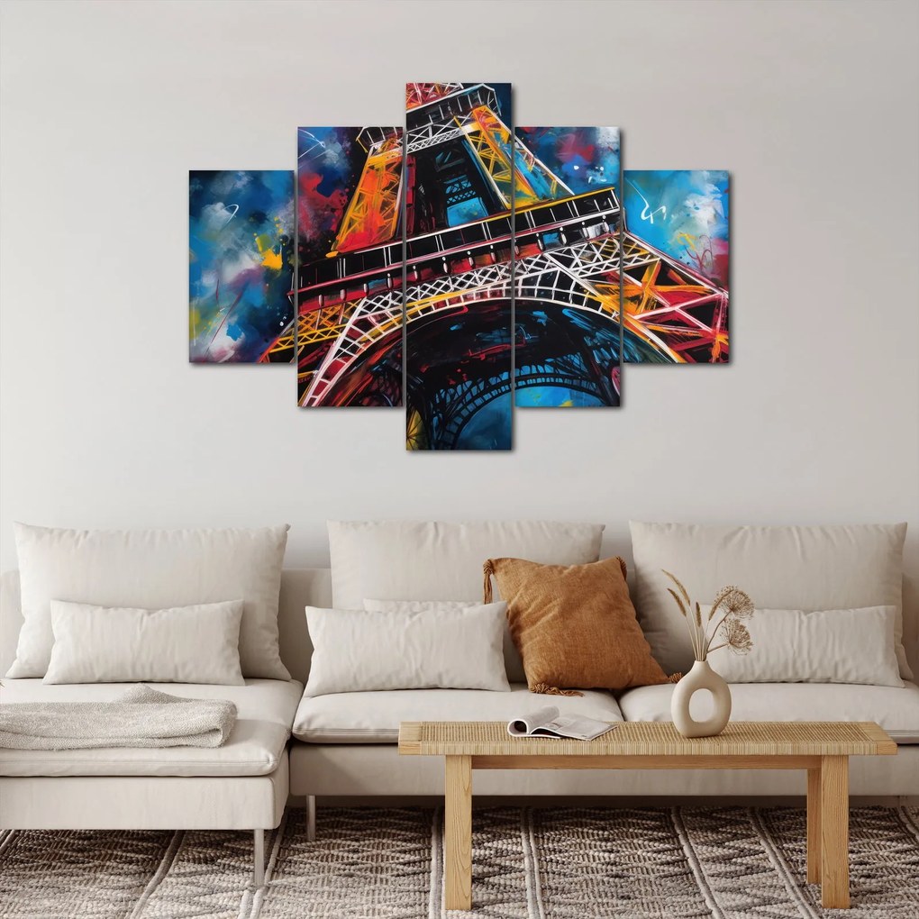 Obraz - Maľba Eiffelovej veže II. (150x105 cm)
