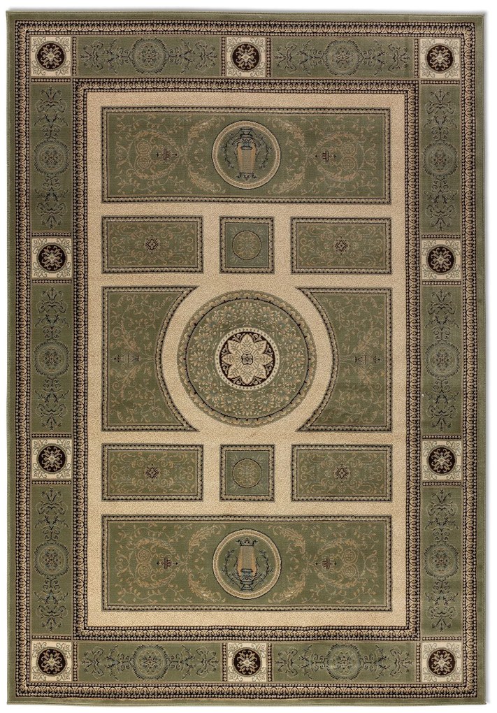 Hanse Home, Kusový koberec Herat 105991 Green Cream, 80x120, zelená, chodba / predsieň