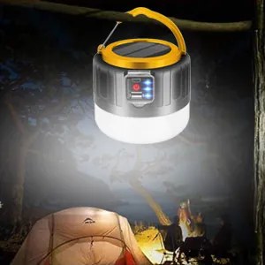 Bezdoteku LED solárne kempingové svetlo s USB čiernej, iPRO, 3 W, neutrálna biela