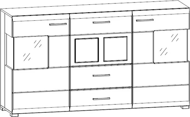 Široká komoda Fun plus, s osvetlením