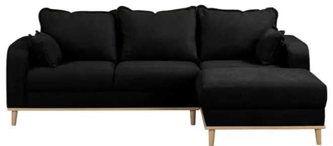 Čierna rohová pohovka (pravý roh) Beata - Ropez