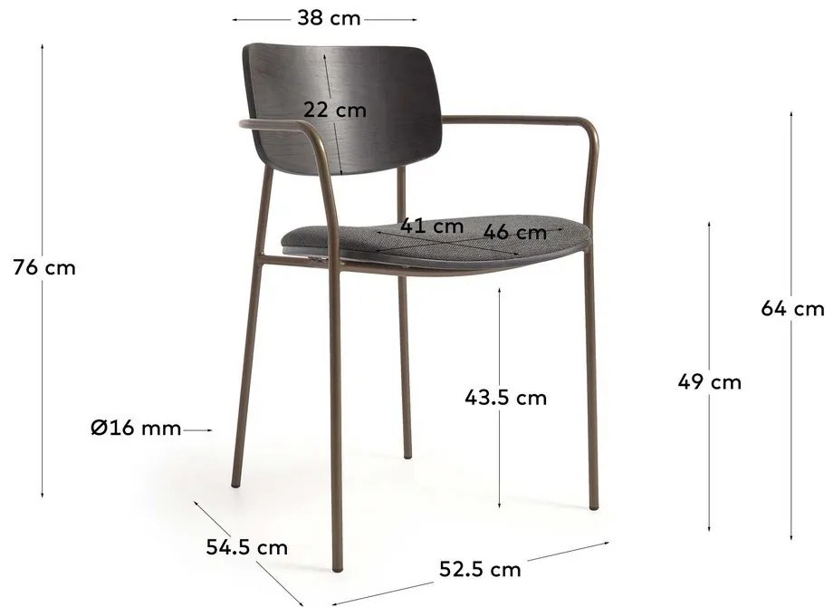 Sivá jedálenská stolička Maureen – Kave Home