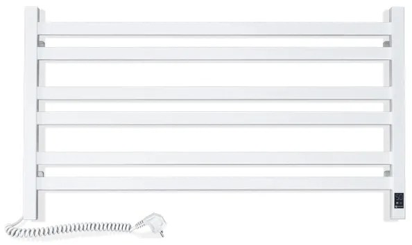 Kúpeľňový rebríkový radiátor s termostatom AVANGARD 300W/230V 50,6 cm IP44, biely, ľavý