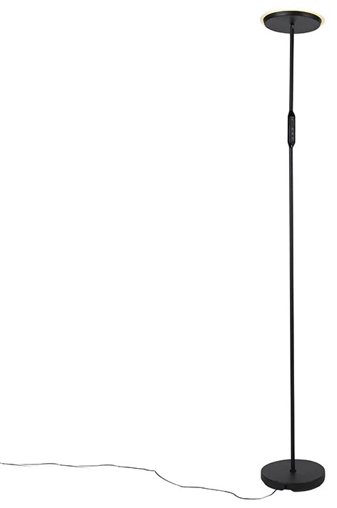 Stojaca lampa čierna vrátane LED s diaľkovým ovládaním - Bumu