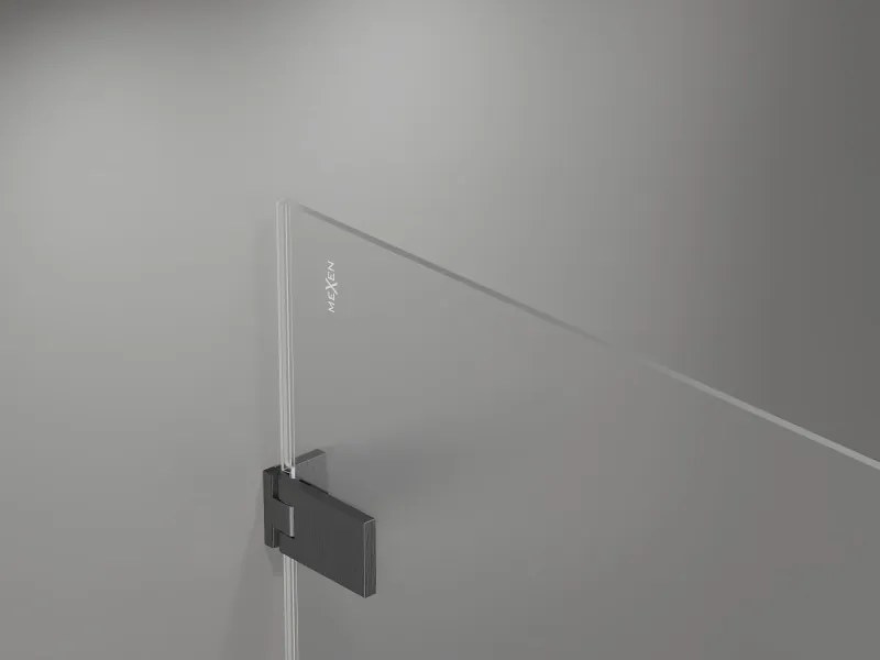 Mexen Lunar-F Duo, sklápací sprchový kút 80 x 80 cm, 8mm číre sklo, profil grafit brúsený, 836-080L-080P-66-00