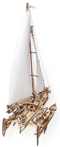 Ugears - 3D drevené mechanické puzzle Plachetnica Merihobus trimarán