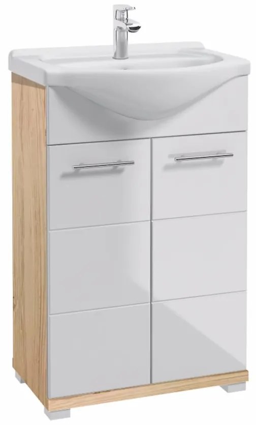 Kúpeľňová skrinka Bari D55 2D0S dub sonoma