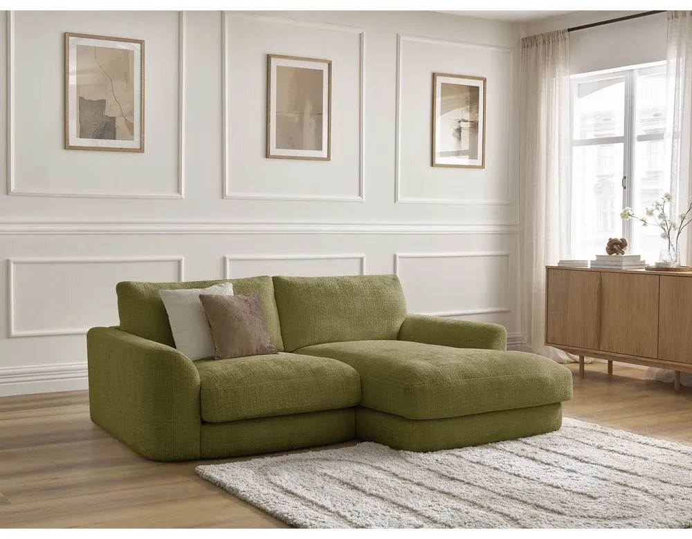 Kaki ženilková rohová pohovka (pravý roh/s leňoškou) Leonore – Bobochic Paris