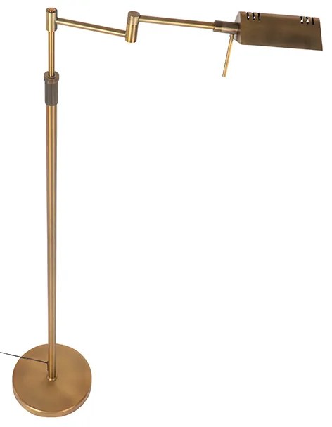 Dizajnová stojaca lampa bronzová vrátane LED s dotykovým stmievačom - Notia