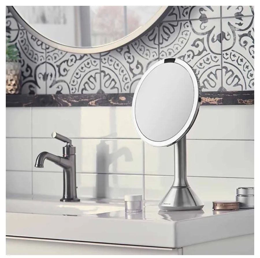 Kozmetické zrkadlo s osvetlením/zväčšovacie (5x) ø 20 cm Sensor – simplehuman