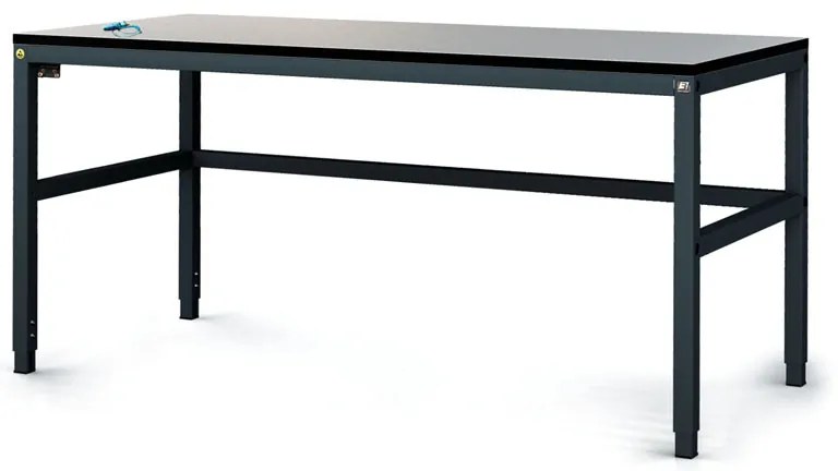 Alfa 3 Antistatický dielenský ESD stôl, 1600x800x745-985 mm, nastaviteľné podnožie