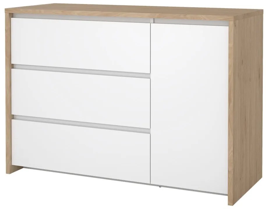 Biela/v prírodnej farbe komoda v dekore duba 119x84x48 cm Next – Tvilum