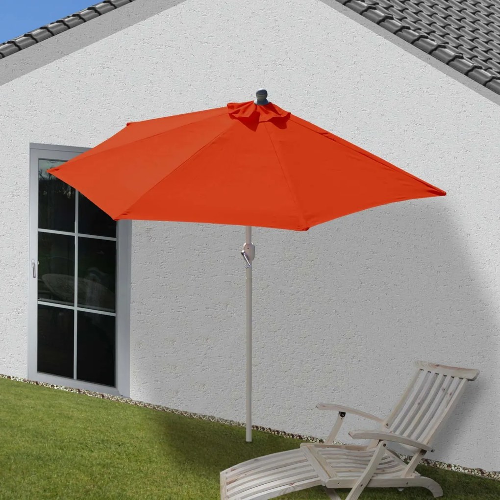 Slnečník polkruh Parla 300 cm bez stojanu - polyester/hliník - terakota