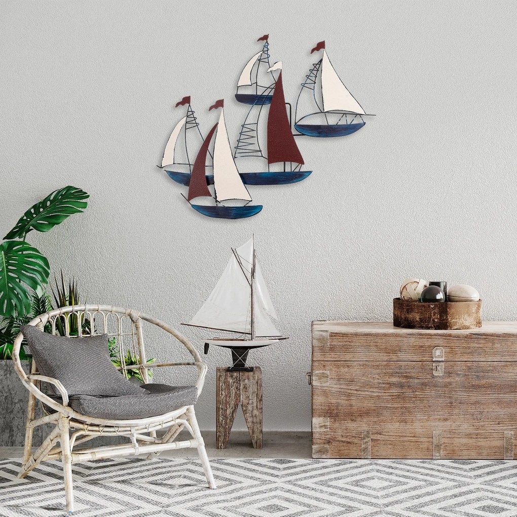 Nástenná kovová dekorácia Kadirga viacfarebná