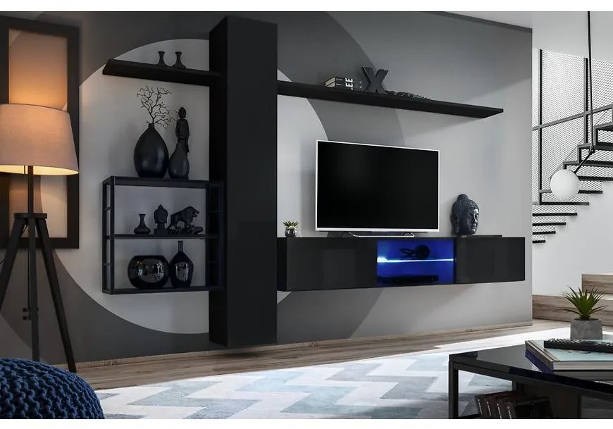 Obývacia stena Switch Met V čierny