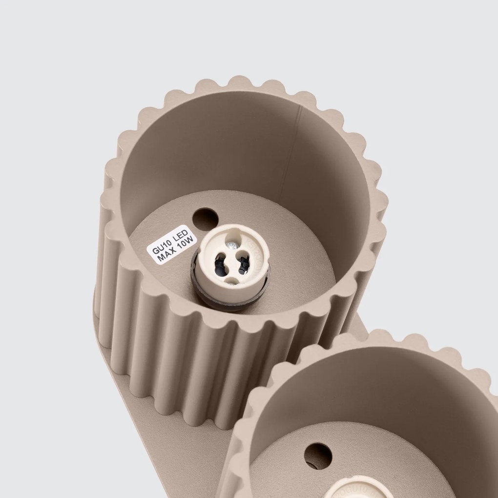 Stropné svietidlo Aura, 2x tmavobéžové hliníkové tienidlo, (10 cm)