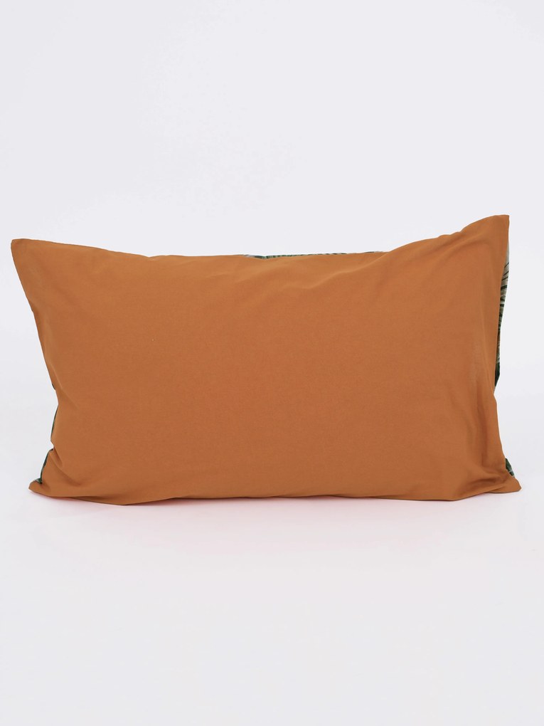 Bavlnená obliečka na vankúš Renforcé 40 × 60 cm – Taisa zelená/terakota