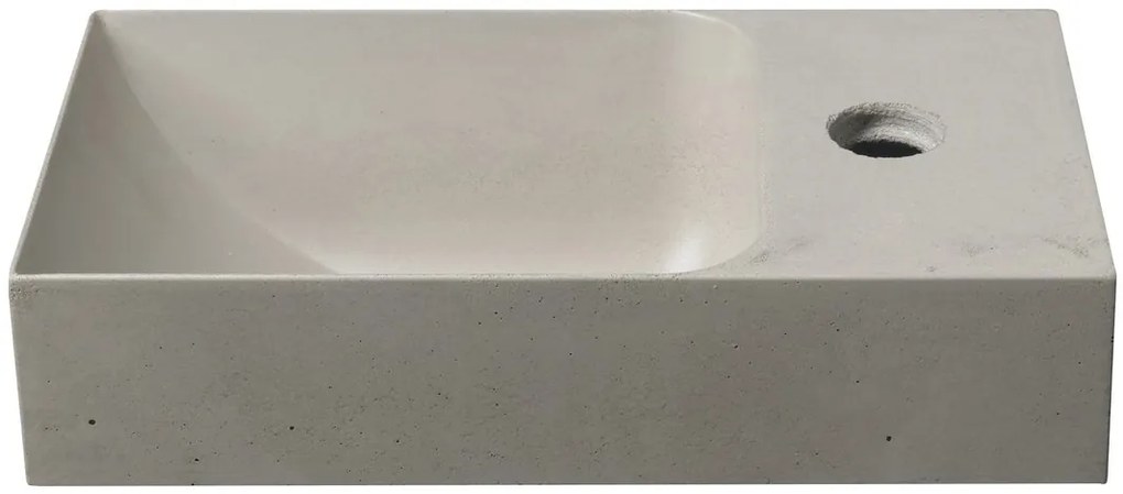Sapho Sapho, PICCOLINO betónové umývadlo 30,8x17cm, batéria vpravo, piesková, PK30514