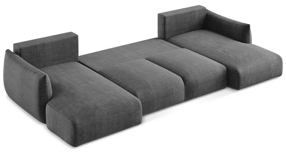 Tmavosivá rozkladacia rohová pohovka (do tvaru "U") Leila – Makamii